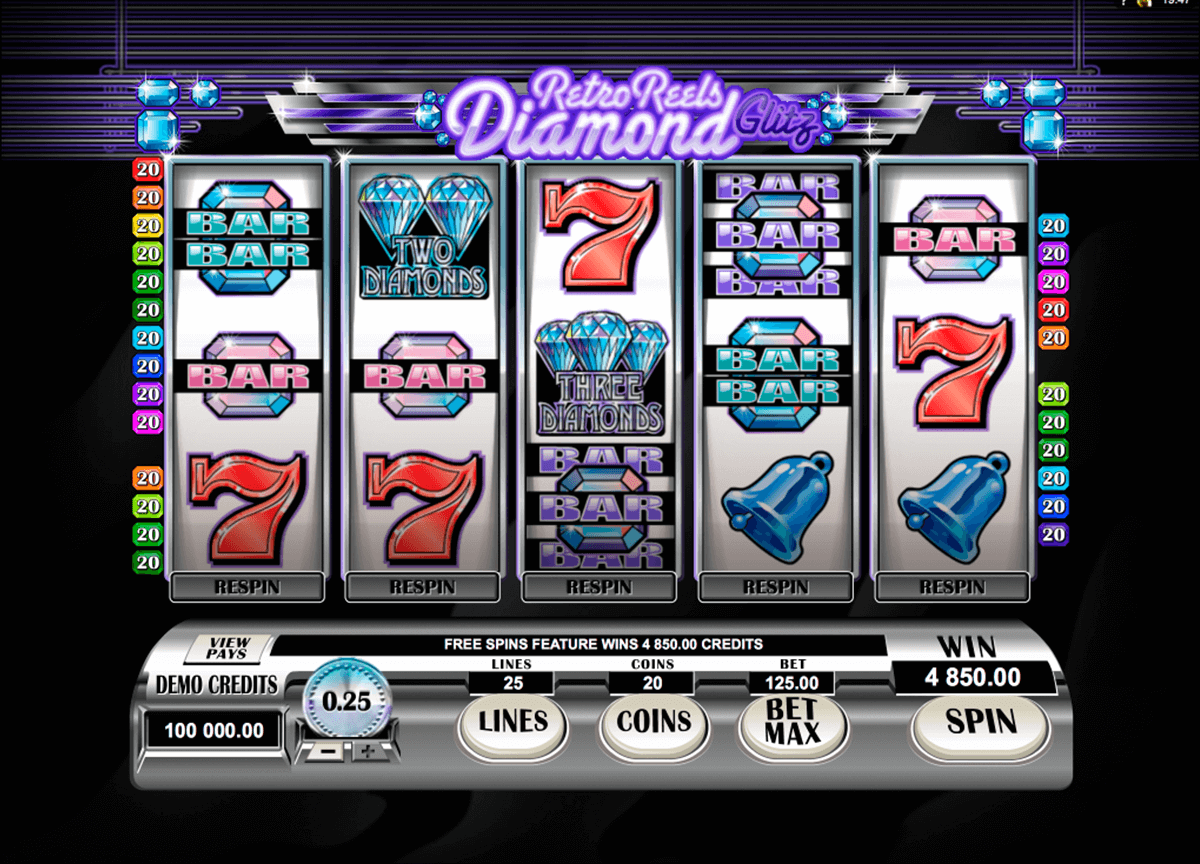 retro reels diamond glitz microgaming
